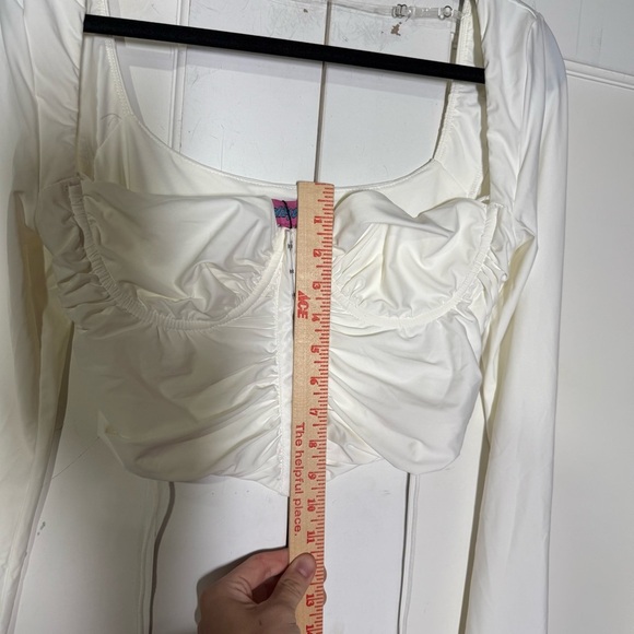 Edikted White Corset Top Long Sleeve Size Large NWT Cute - Picture 4 of 10